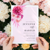 Invitation Code QR floral rose chaud vibrant tout en un Maria