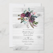 Invitation Code QR Floral Rustique Réponse Bohème Mariage (Devant)