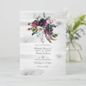 Invitation Code QR Floral Rustique Réponse Bohème Mariage (Debout devant)