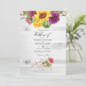 Invitation Code QR Floral Sun & Bourgogne RSVP Mariage Rustiq (Debout devant)