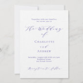 Invitation Code QR formel violet blanc RSVP mariage de luxe (Devant)