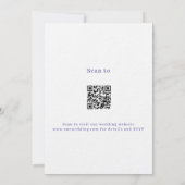 Invitation Code QR formel violet blanc RSVP mariage de luxe (Dos)