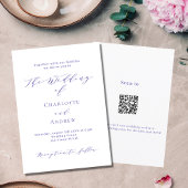 Invitation Code QR formel violet blanc RSVP mariage de luxe