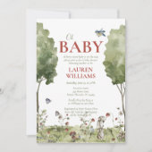 Invitation Code QR Fraise Sauvage Oh Fête Prénatale Bébé (Devant)