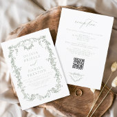Invitation Code QR français victorien tout en un Mariage