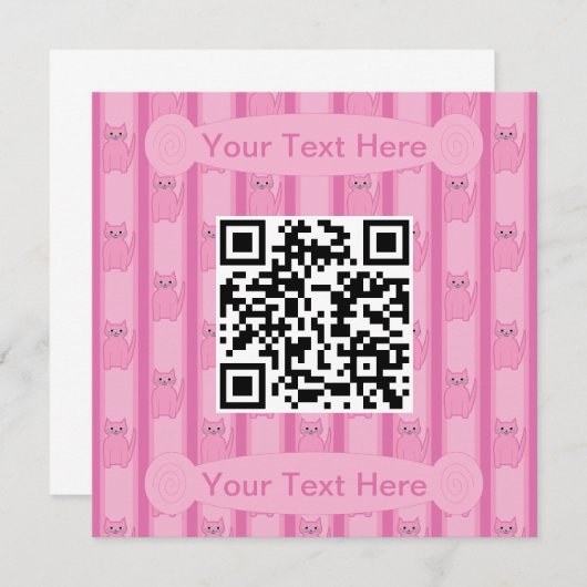 Invitation Code QR Fun et Fancy Kitty (Devant / Derrière)
