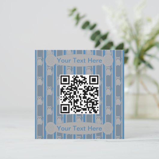 Invitation Code QR Fun et Fancy Kitty (Debout devant)