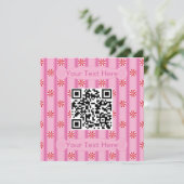 Invitation Code QR Fun et Fantaisie Menthe Poivrée Rose (Debout devant)