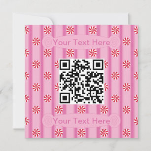 Invitation Code QR Fun et Fantaisie Menthe Poivrée Rose