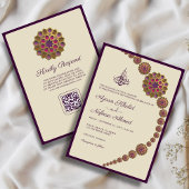 Invitation Code QR géométrique et floral élégant Mariage isla