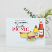 Invitation Code QR Gingham de pique-nique d'été mignon sur le (Debout devant)