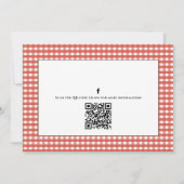 Invitation Code QR Gingham de pique-nique d'été mignon sur le (Dos)