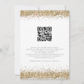Invitation Code QR Glam Bordures Pailletées Or Mariage (Dos)