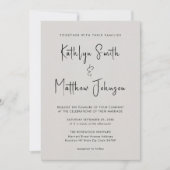 Invitation Code QR gris tout en un script moderne Mariage chi (Devant)