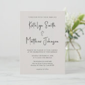 Invitation Code QR gris tout en un script moderne Mariage chi (Debout devant)