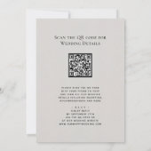 Invitation Code QR gris tout en un script moderne Mariage chi (Dos)