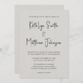 Invitation Code QR gris tout en un script moderne Mariage chi (Devant / Derrière)