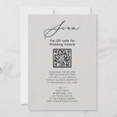 Invitation Code QR gris tout en un script moderne Mariage chi (Dos)
