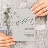 Invitation Code QR gris tout en un script moderne Mariage chi