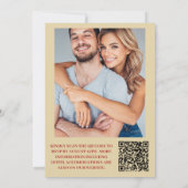 Invitation Code QR Groovy Rétro Fleurs Mariage des années 70 (Dos)