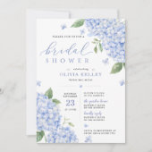 Invitation Code QR Hydrangea Bleue Floral Aquarelle (Devant)