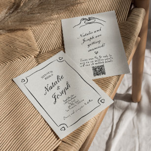 Invitation Code QR illustré main tiré Mariage lunatique