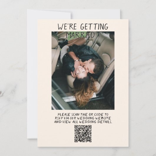 Invitation Code QR Illustré Mariage photo de gâteau manuscrit (Dos)