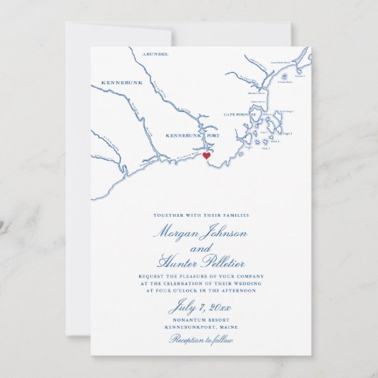 Invitation Code QR Kennebunkport All-in-One RSVP Mariage (Devant)