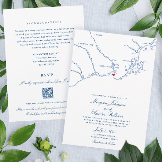 Invitation Code QR Kennebunkport All-in-One RSVP Mariage