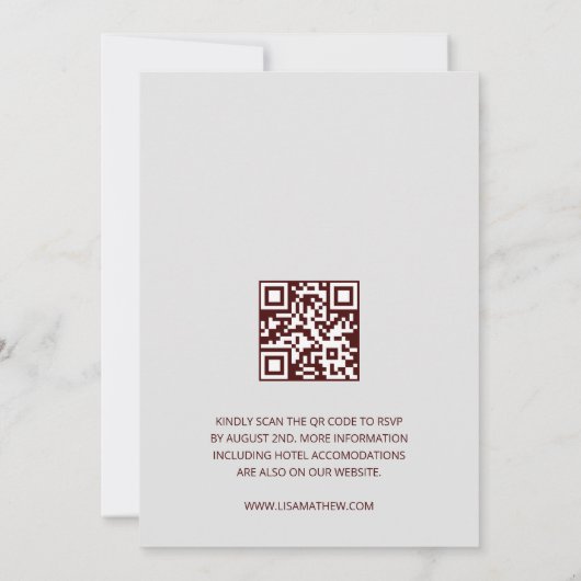 Invitation Code QR | Lanternes aquarelles Mariage chinois (Dos)