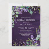 Invitation Code QR Lavande Eucalyptus Fête de Mariage Violet (Devant)