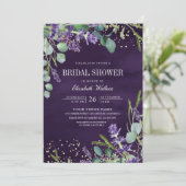 Invitation Code QR Lavande Eucalyptus Fête de Mariage Violet (Debout devant)