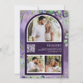 Invitation Code QR Lavande Eucalyptus Fête de Mariage Violet (Dos)