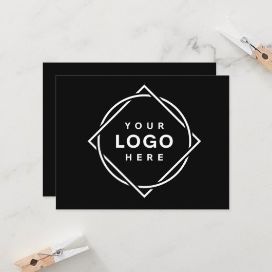 Invitation Code QR Logo Noir | Entreprise Moderne et Élégante (Devant/Arrière en situation)