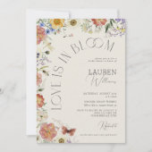Invitation Code QR Love Is In Bloom Bridal Shower aux fleurs (Devant)
