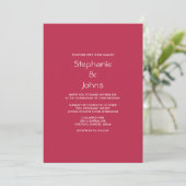 Invitation Code QR Magenta Rose Couleur Vive Mariage (Debout devant)