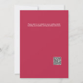 Invitation Code QR Magenta Rose Couleur Vive Mariage (Dos)
