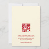 Invitation Code QR | Magnolia Red Cream Mariage chinois (Dos)