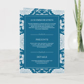 Invitation Code QR Mandala Bleu et Blanc Mariage Indien (Dos)