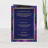 Invitation Code QR Mandala Bleu Galaxie Violette Mariage Indi (Dos)