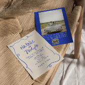 Invitation Code QR manuscrit tiré à la main Mariage photo mod