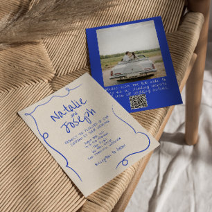 Invitation Code QR manuscrit tiré à la main Mariage photo mod