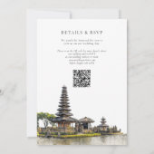 Invitation Code QR mariage au temple de Bali à l'aquarelle (Dos)