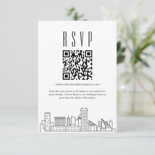 Invitation Code QR Mariage Baltimore RSVP (Debout devant)