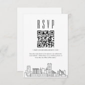 Invitation Code QR Mariage Baltimore RSVP (Devant / Derrière)