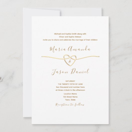 Invitation Code QR Mariage blanc classique (Devant)