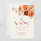 Invitation Code QR Mariage Bohème Fleur Sauvage Élégante (Devant)
