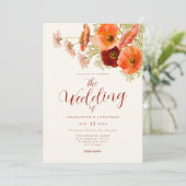 Invitation Code QR Mariage Bohème Fleur Sauvage Élégante (Debout devant)
