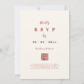 Invitation Code QR Mariage Bohème Fleur Sauvage Élégante (Dos)