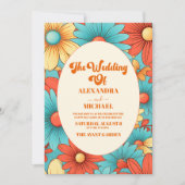 Invitation Code QR Mariage Bohème Rétro Floral (Devant)